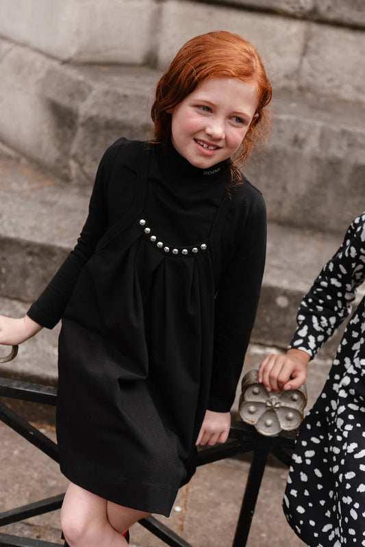 Girl Black Mock Neck