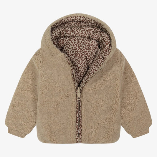 Teddy Beige/Leopard Bomber