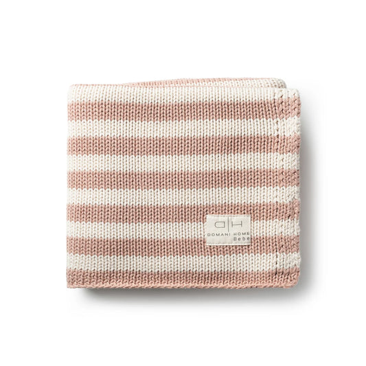 Iconic Stripe Knit Blush Baby Blanket
