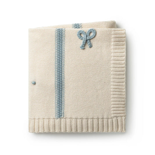 Mini Bow Blue Blanket