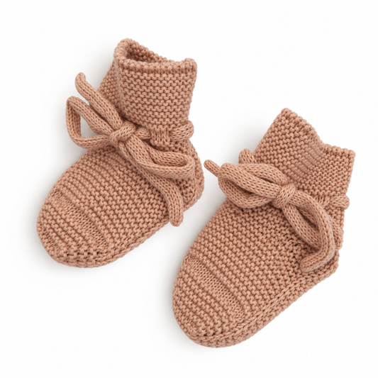 Knit Pink Booties