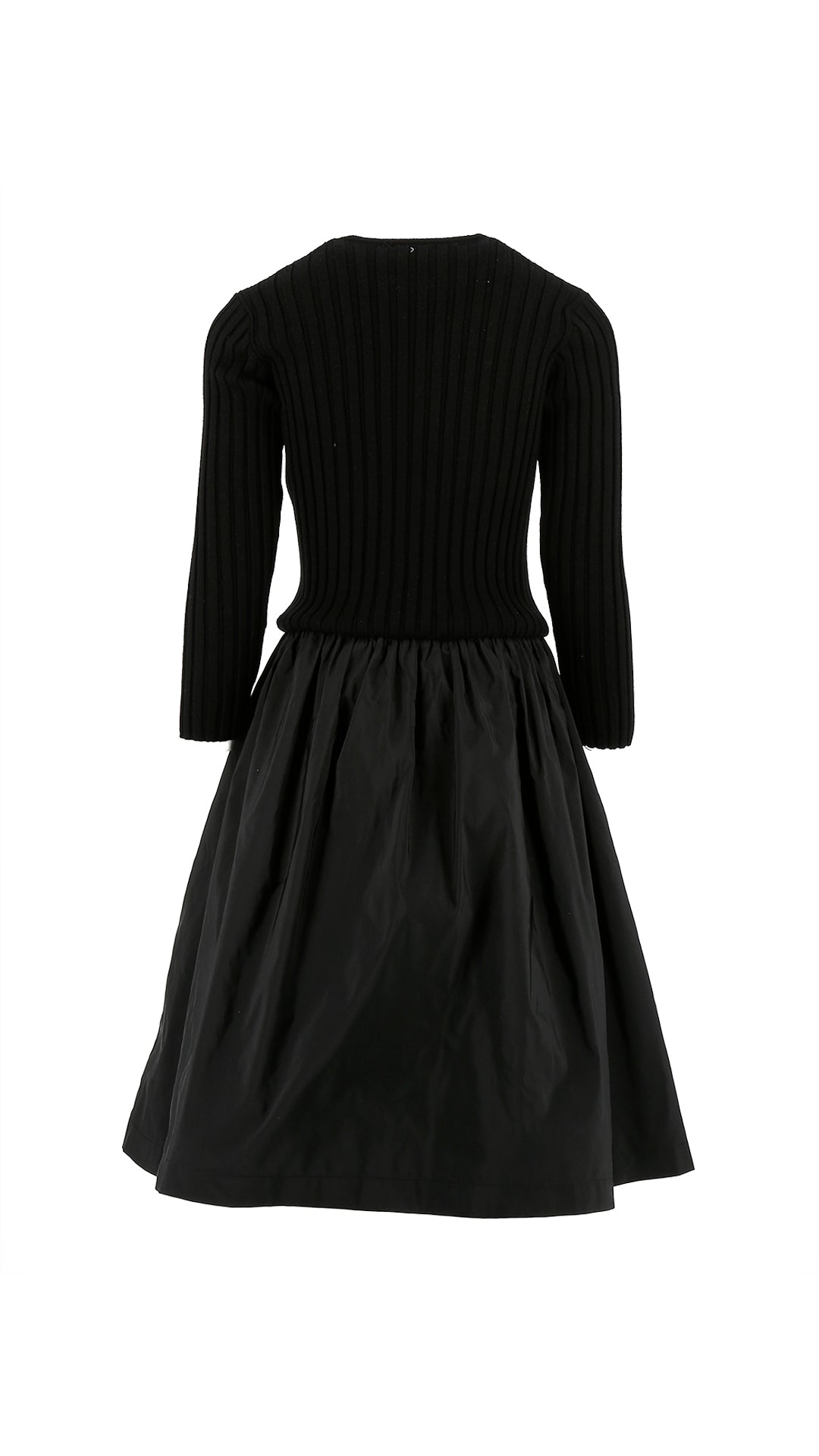 Knit Black Embroidered Dress