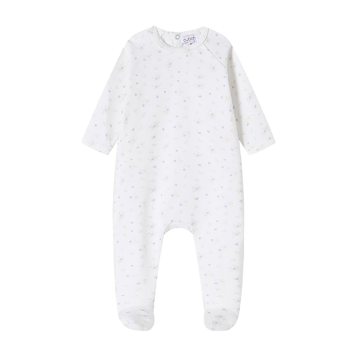 Floral Cluster Blue Print Footie