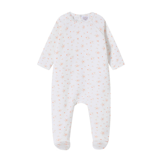 Floral Cluster Pink Print Footie
