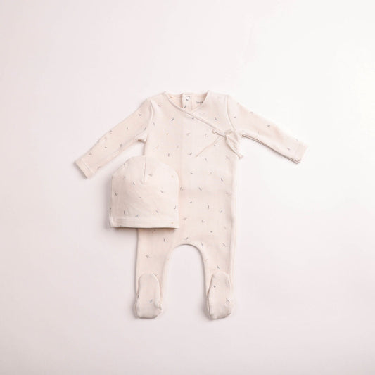 Bee & Dee Flutter and Fly Ivory Boys Footie & Beanie