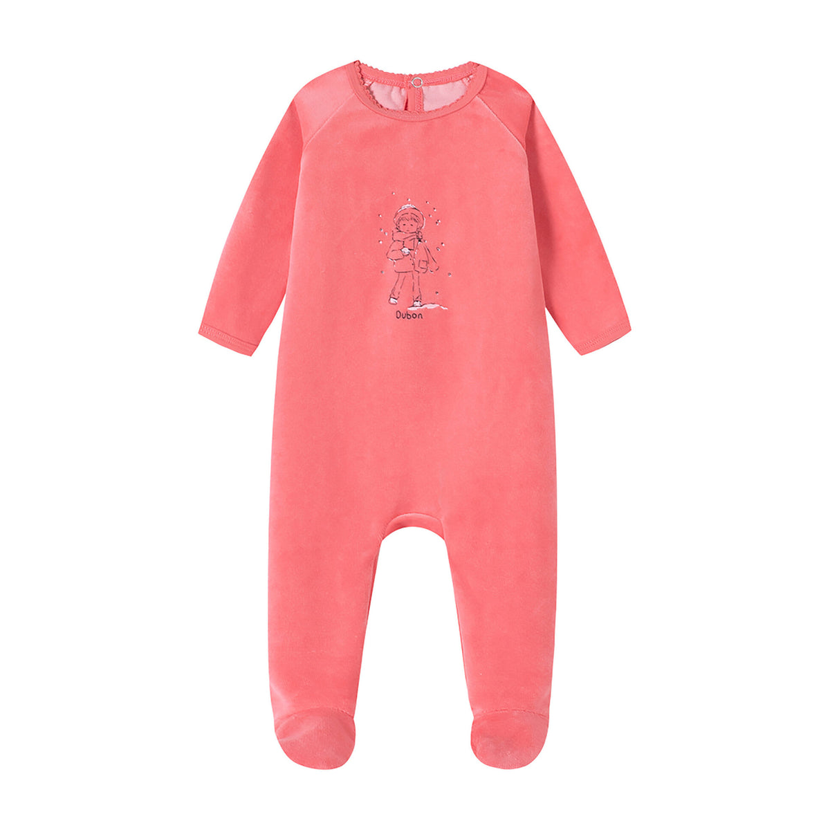 Girl In Snow Pink Velour Footie