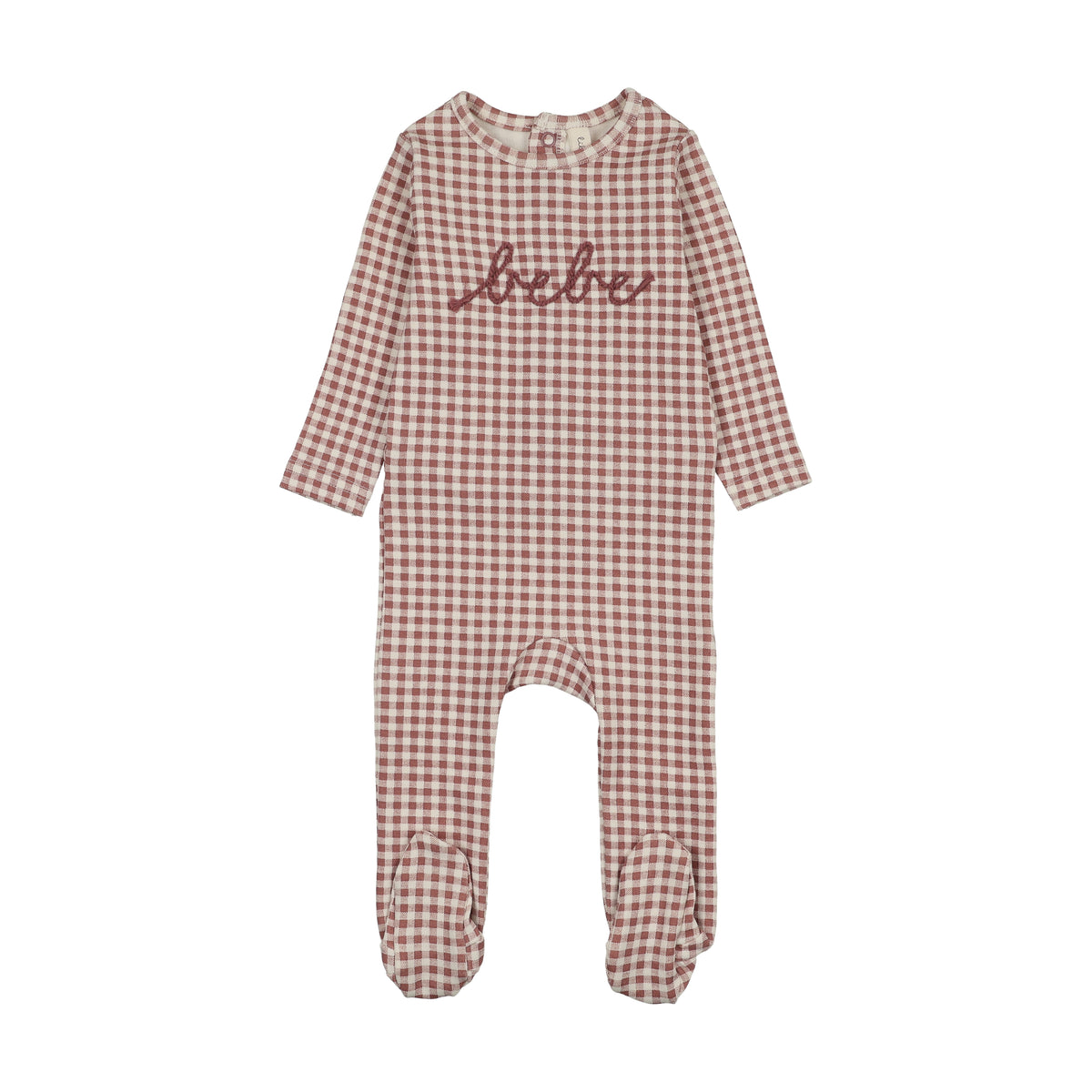Gingham Bebe Mauve Footie