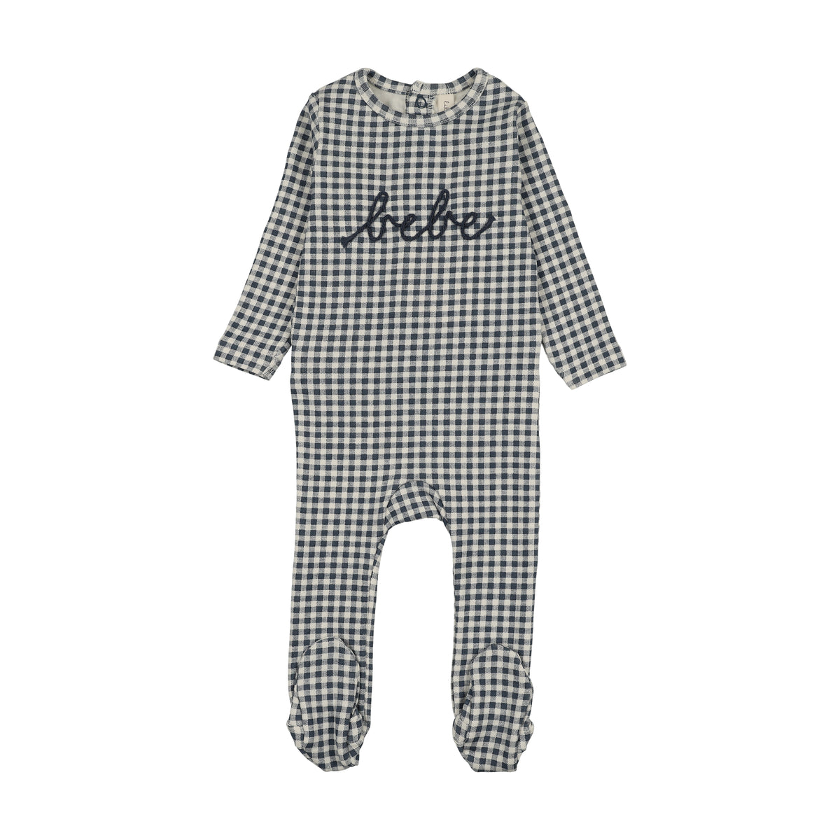 Gingham Bebe Off Navy Footie