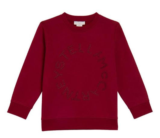 Girl Burgundy Sweatshirt with Embossed Logo Disk