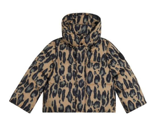 Girl Printed Leopard Brown Puffer