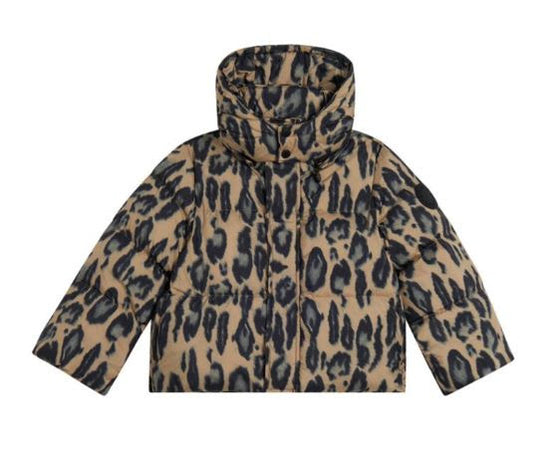 Girl Printed Leopard Brown Puffer
