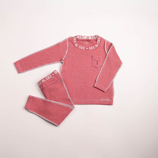 Bee & Dee Heathered Seam Style Pomegranate Loungewear