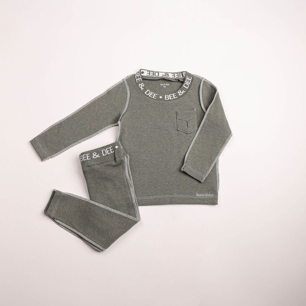 Bee & Dee Heathered Seam Style Hunter Green Loungewear