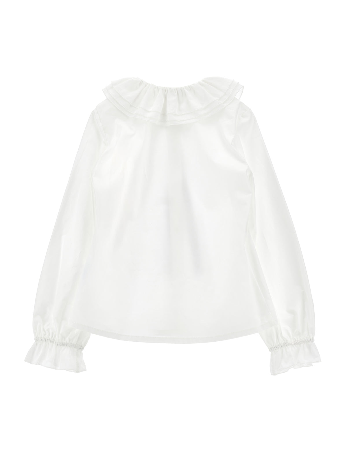 LOGO RIBBON TIE WHITE BLOUSE