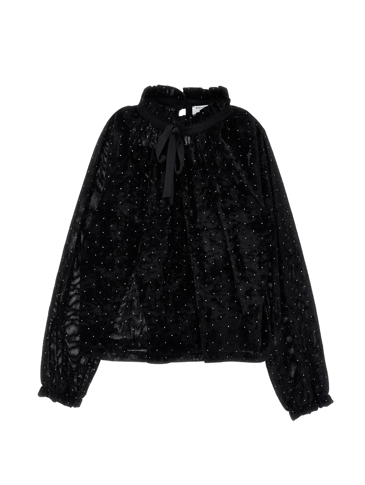 PHILOSOPHY STUDDED VELVET BLACK TOP