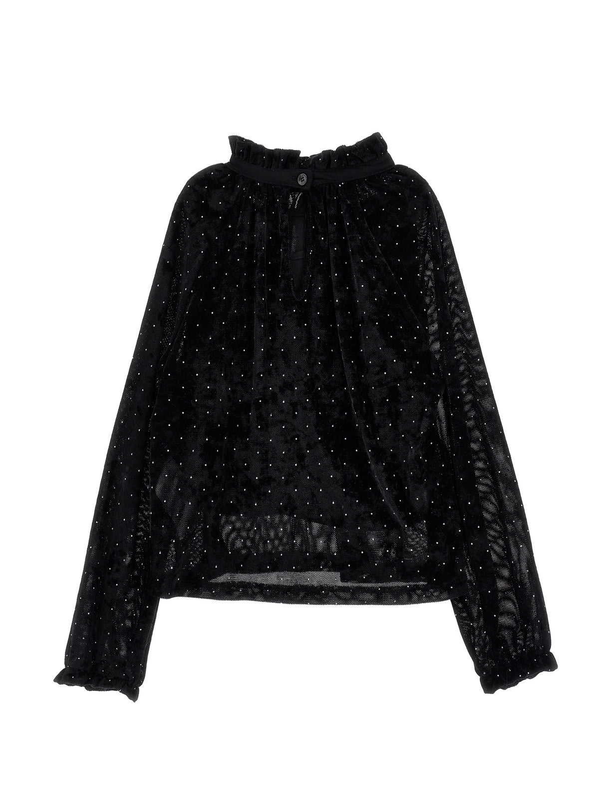 PHILOSOPHY STUDDED VELVET BLACK TOP
