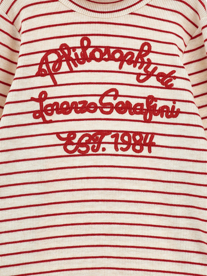 LOGO STRIPED GIRLS TURTLENECK