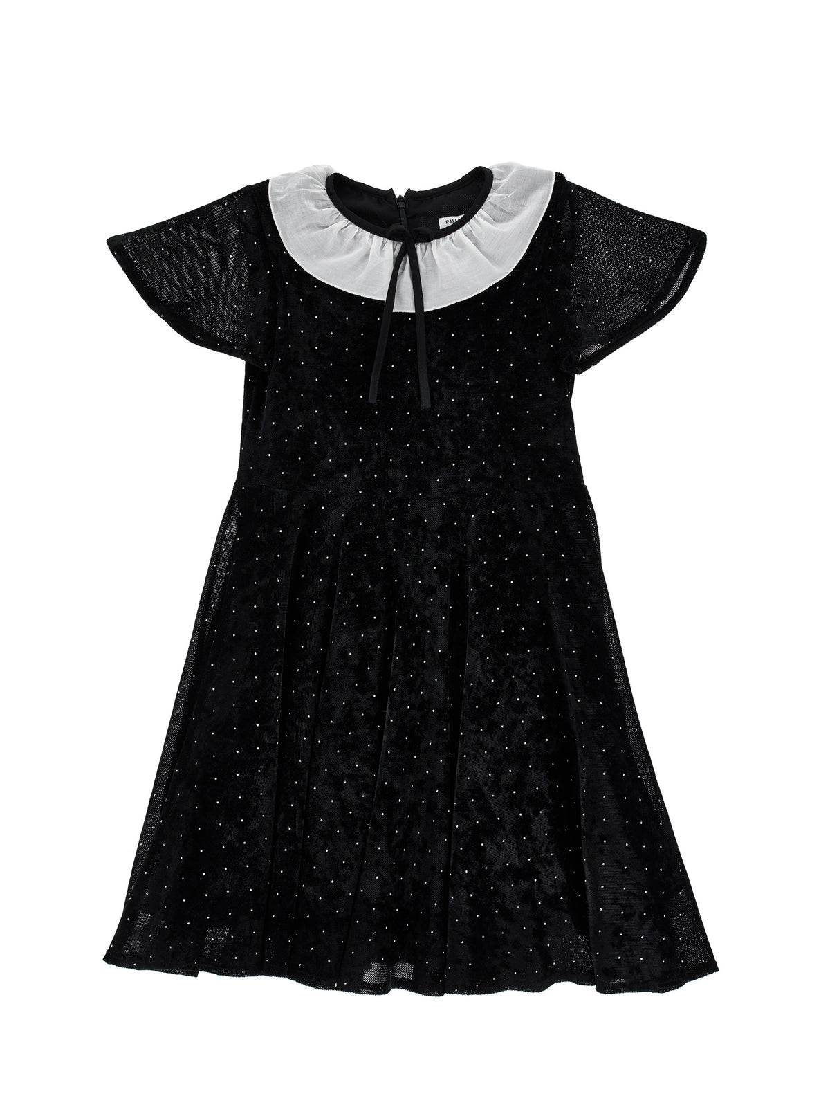 PHILOSOPHY STUDDED VELVET BLACK DRESS