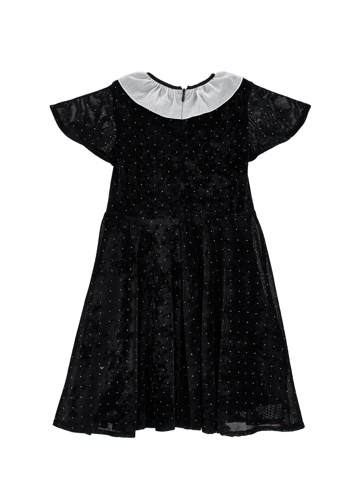 PHILOSOPHY STUDDED VELVET BLACK DRESS