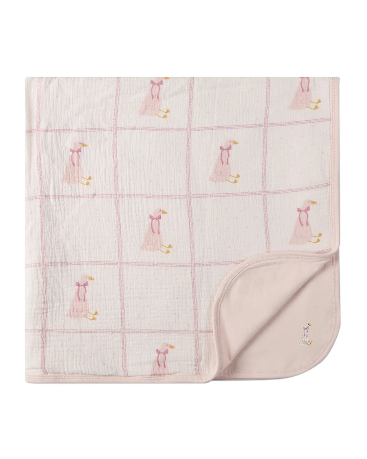 Girl's Sitting Goose Barely Pink Blanket