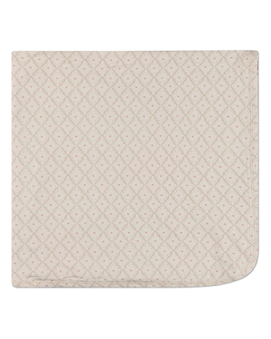 Harlequin Heart All Over Print Pink Blanket