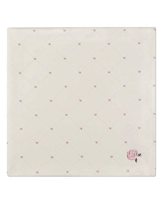 Rosettes and Stitching Pink Blanket