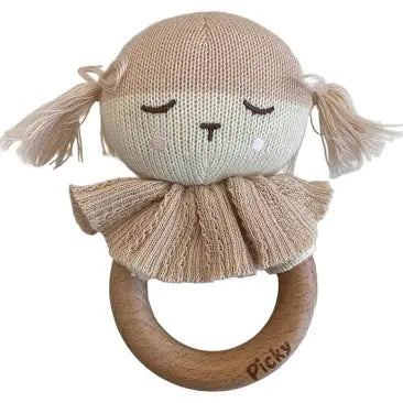 Blush Knitted Doll Rattle