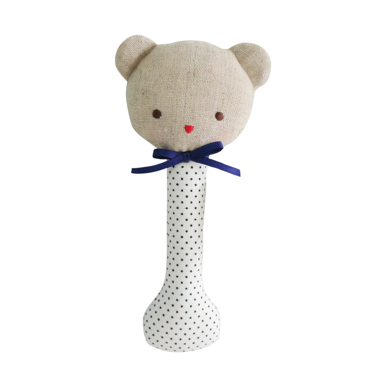 Navy Spot Bear Rattle