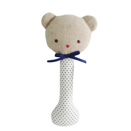 Navy Spot Bear Rattle
