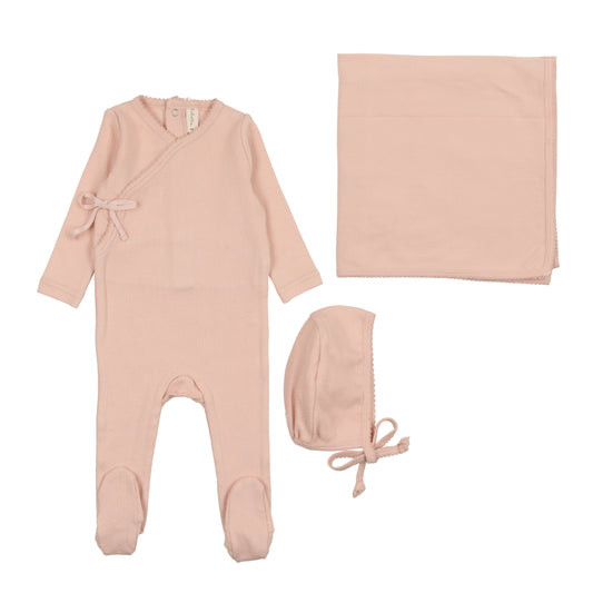 Peach Pinpoint Wrap over Set
