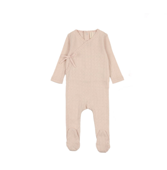 Shell pink pointelle Footie