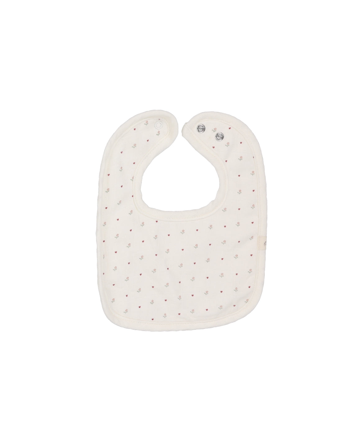 Ivory/Red Dot Muslin- Terry bib