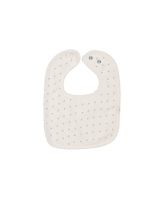 Ivory/Red Dot Muslin- Terry bib