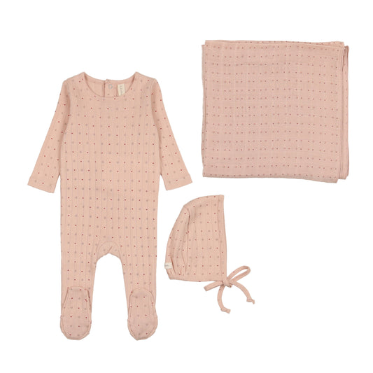 Shell Pink Dot Print Set