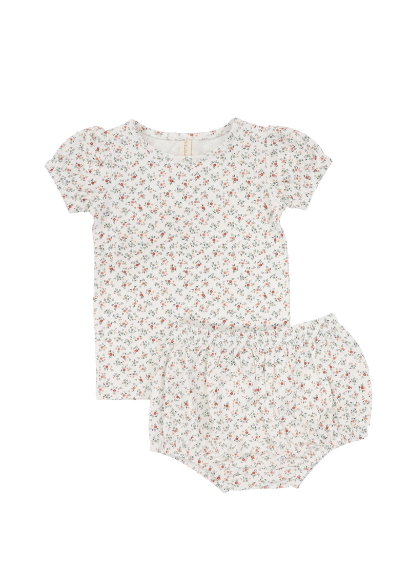 White/Floral Bouquet Short Set