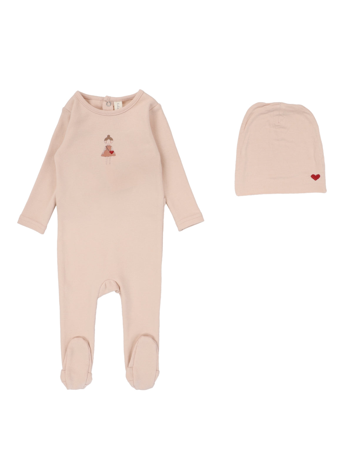 Pink Doll Footie with Hat