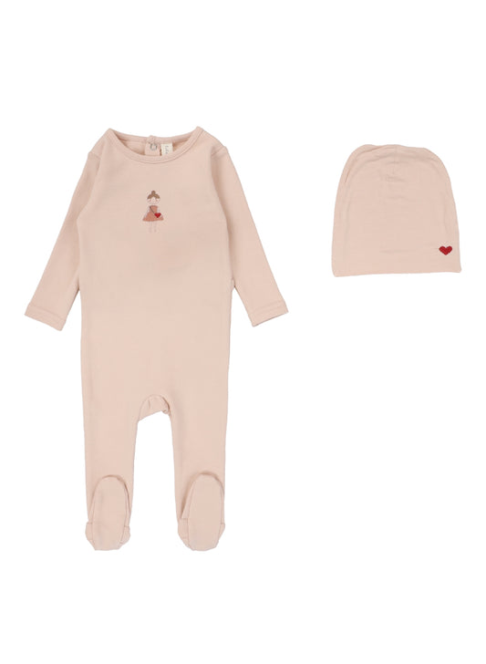 Pink Doll Footie with Hat