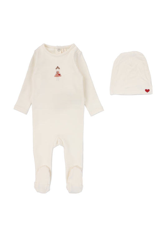 Cream Girl Doll Footie