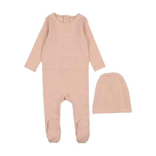 Pink Word Footie and Hat
