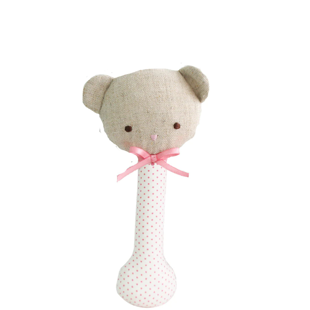 Pink Spot Bear Rattle