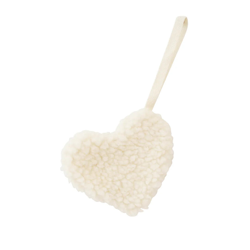 Ivory Sherpa Heart Paci Comforter