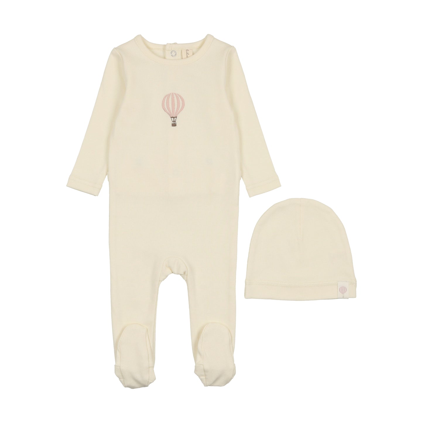 Ivory/Pink Hot Air Balloon Footie With hat