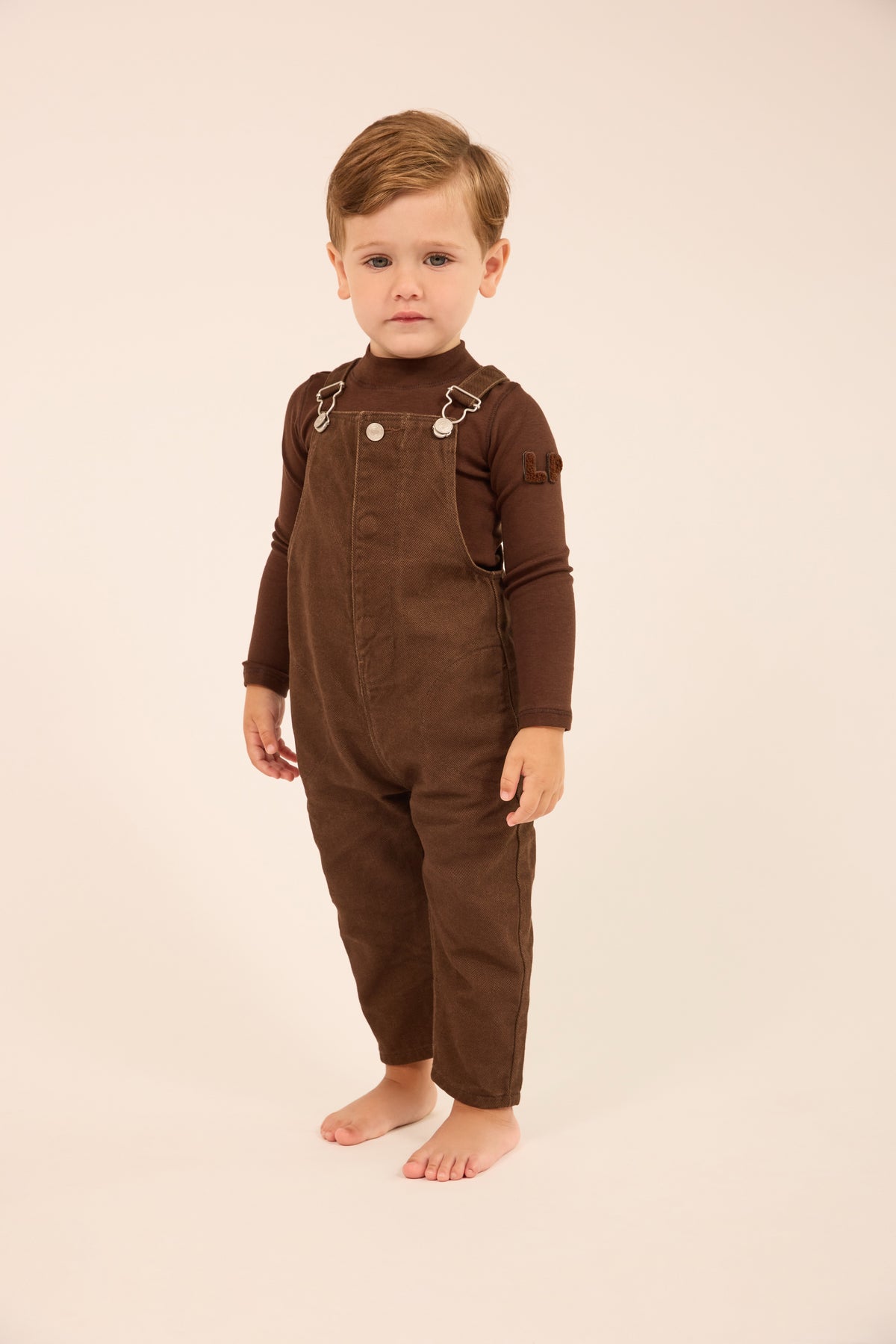Baby Onesie with Brown Overall Set