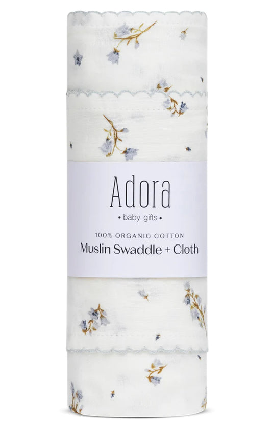 Floral Boys Swaddle With Cloth
