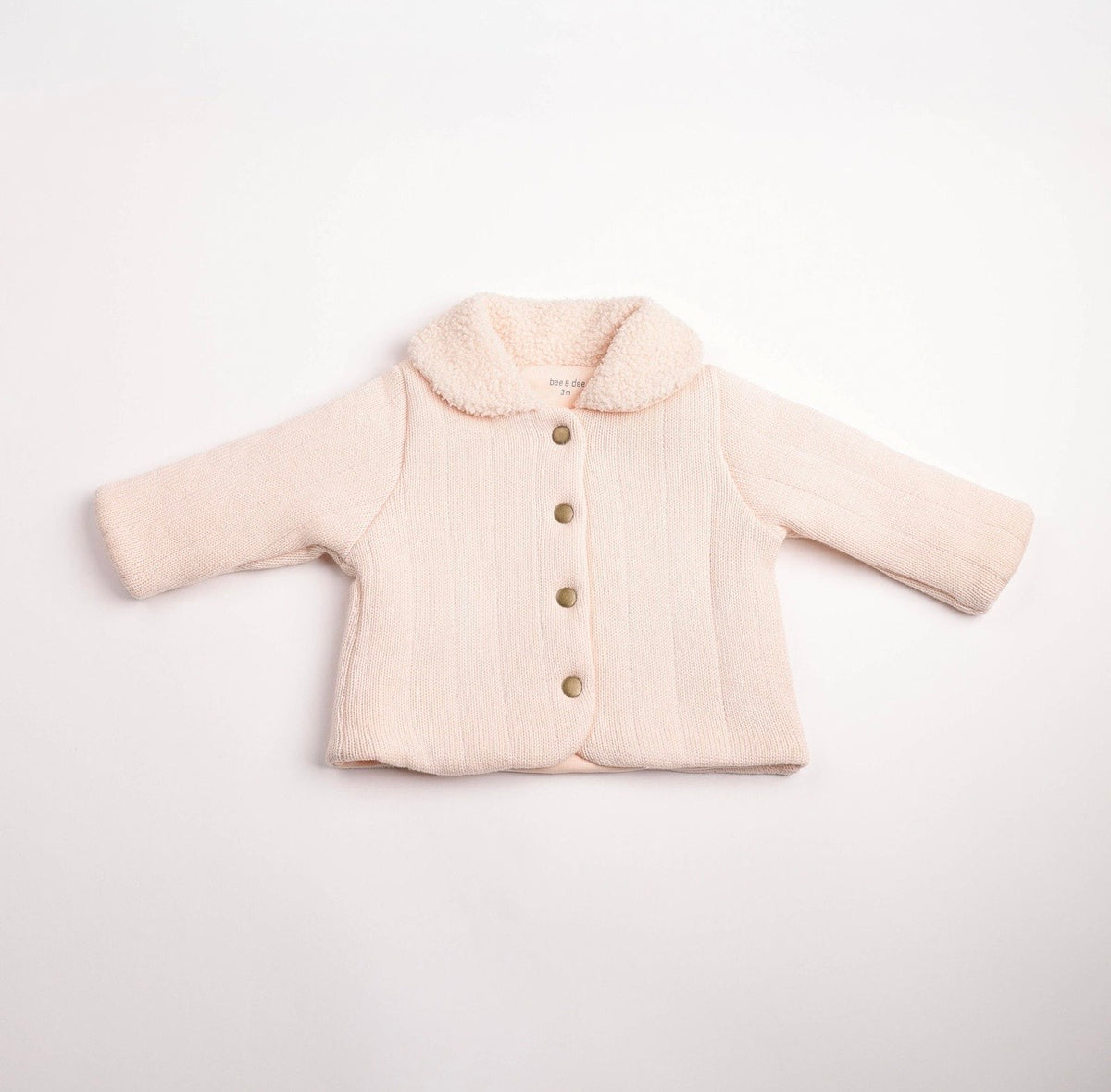 Bee & Dee Sherpa Collar Pastel Pink Knit Jacket