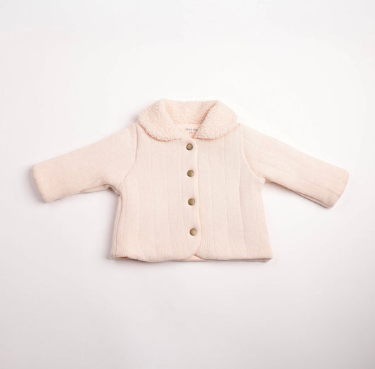 Bee & Dee Sherpa Collar Pastel Pink Knit Jacket