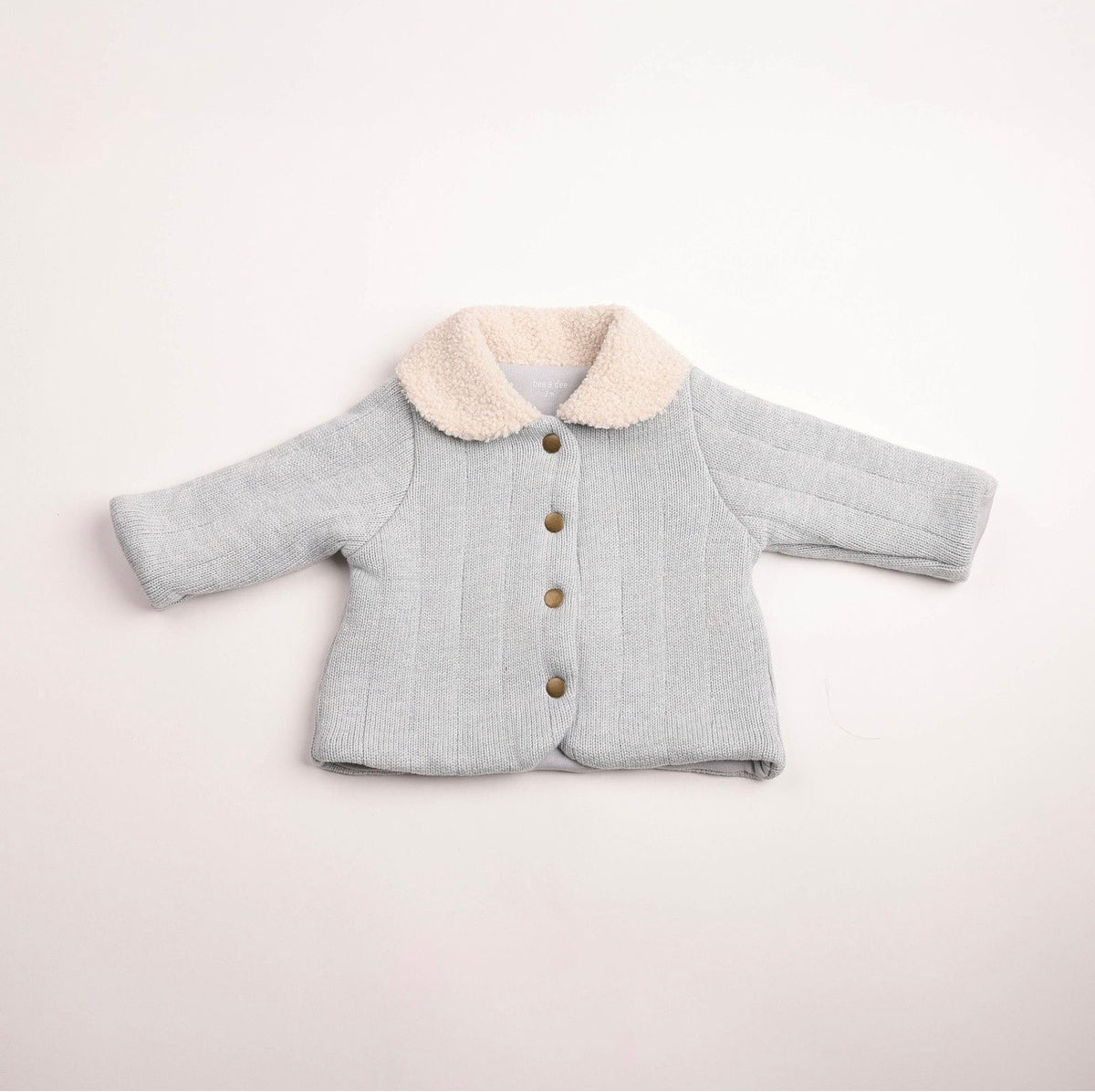 Bee & Dee Sherpa Collar Baby Blue Knit Jacket