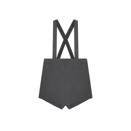 Boys Grey Suspender Shorts