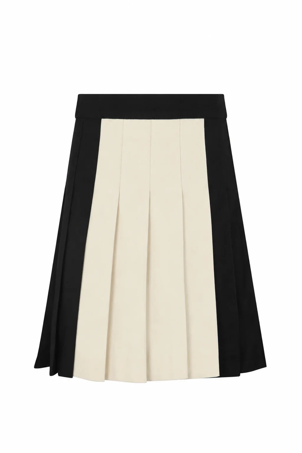 Two-tone Pleated Black Skirt