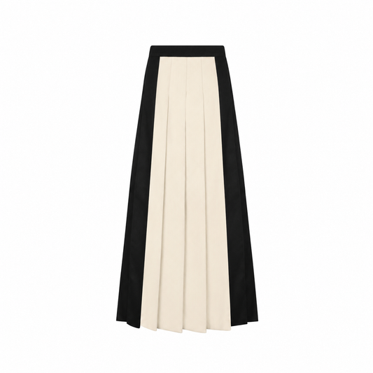 Teen's Two-tone Grey Pleated Maxi Skirt